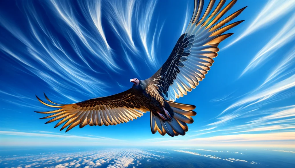 turkey vulture in sky